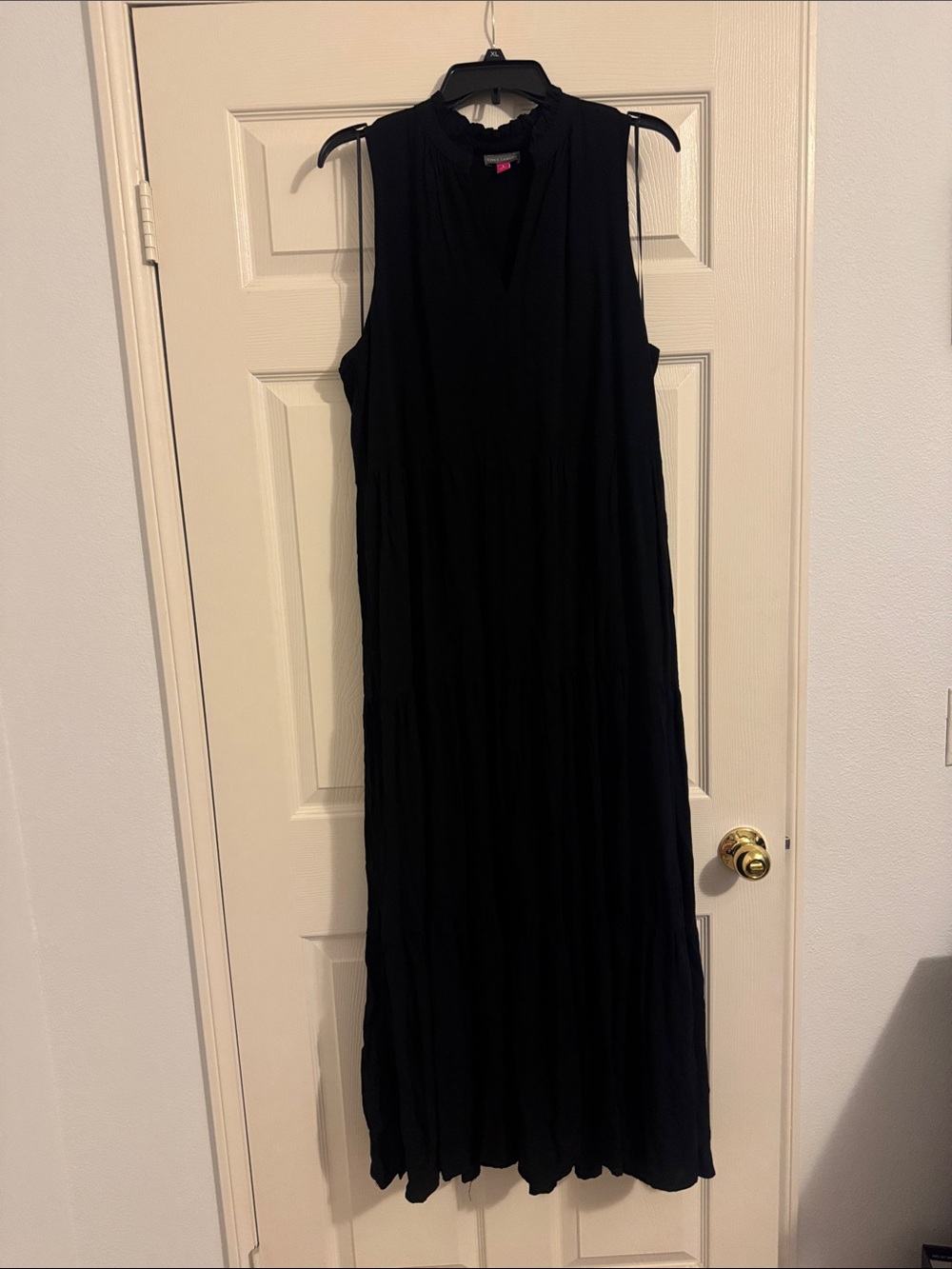 Vince Camuto Black Sleeveless Tiered Maxi Dress